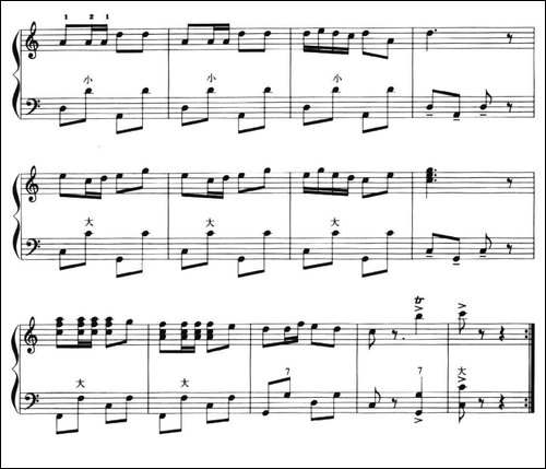 儿童手风琴曲：骑兵进行曲-手风琴谱
