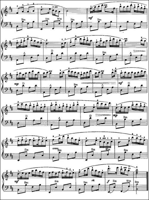 中国民歌手风琴曲集：55、紫竹调-手风琴谱
