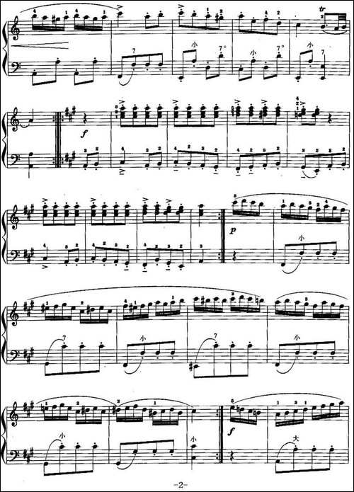 儿童手风琴曲：土耳其进行曲-手风琴谱