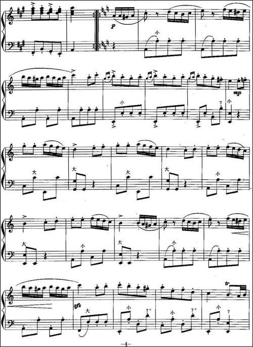 儿童手风琴曲：土耳其进行曲-手风琴谱