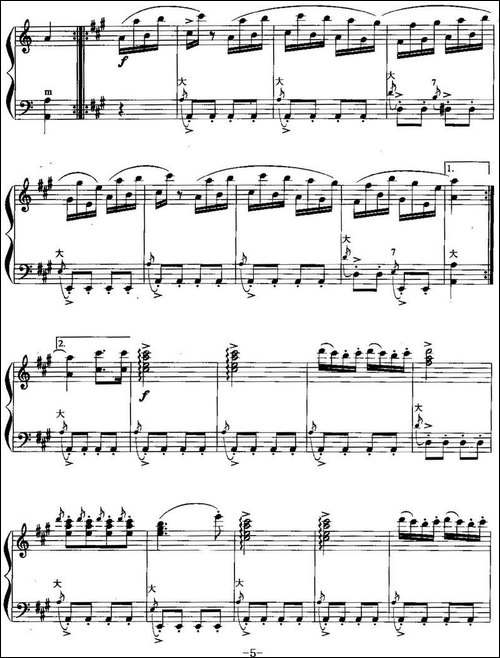 儿童手风琴曲：土耳其进行曲-手风琴谱