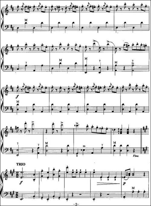 儿童手风琴曲：拉特茨基进行曲-手风琴谱