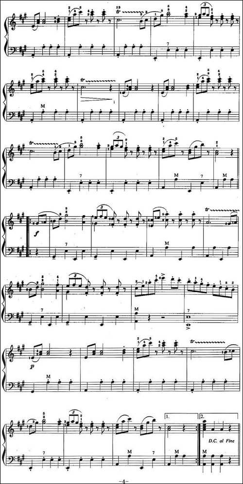 儿童手风琴曲：拉特茨基进行曲-手风琴谱