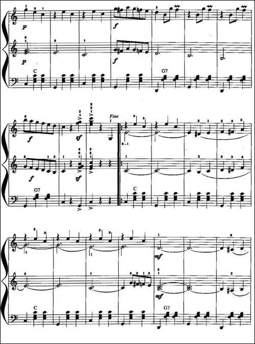 儿童手风琴曲：杜鹃圆舞曲-二重奏-手风琴谱
