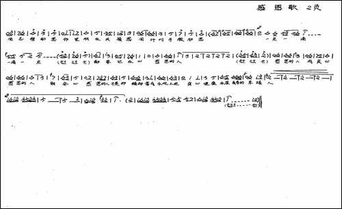 感恩歌-史善新词-左奇伟曲-手稿谱