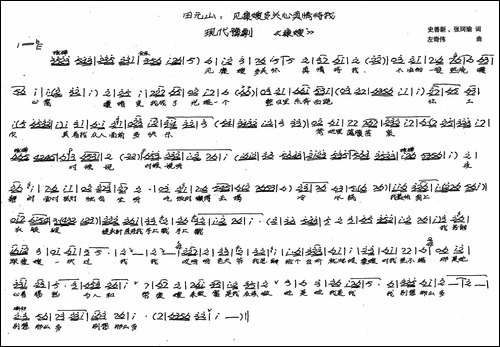 见康嫂多关怀真情待我-豫剧《康嫂》选段-手稿谱