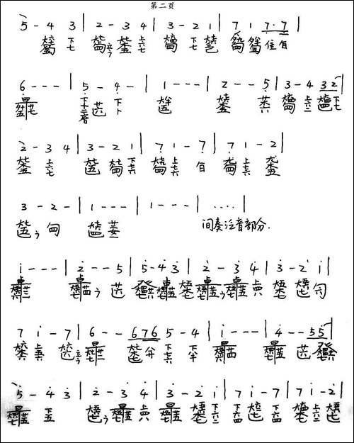 my-heart-will-go-on-我心依旧、古琴谱-手稿谱