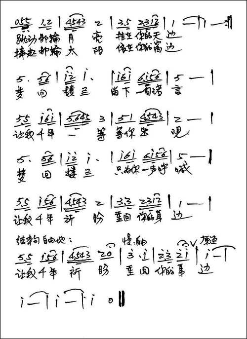 梦回楼兰-欧阳倩词-殷怀禄曲-手稿谱
