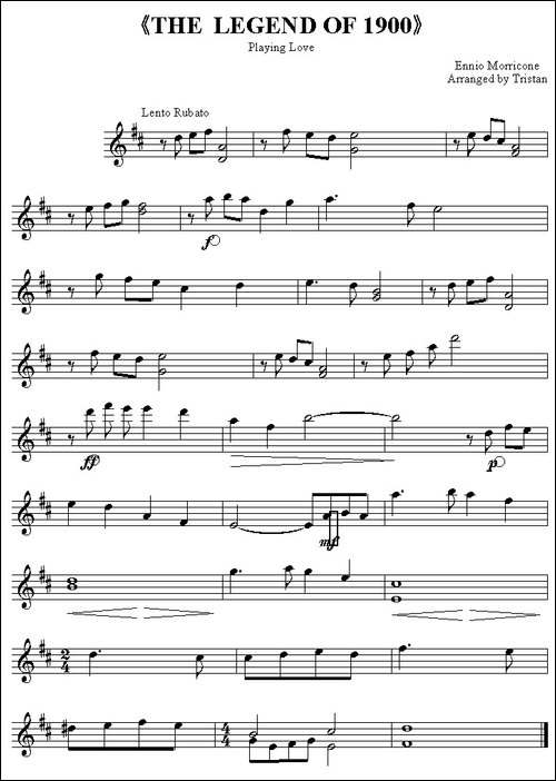 THE-LEGEND-OF-1900-小提琴谱-提琴谱