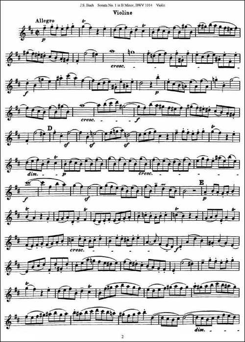 巴赫小提琴奏鸣曲No.1b小调-BWV-1014-[小提琴谱]-提琴谱