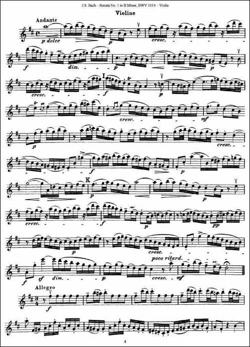 巴赫小提琴奏鸣曲No.1b小调-BWV-1014-[小提琴谱]-提琴谱