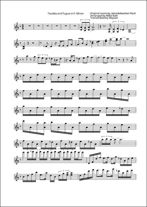 Tocatta-and-Fugue-in-D-Minor-小提琴谱-提琴谱
