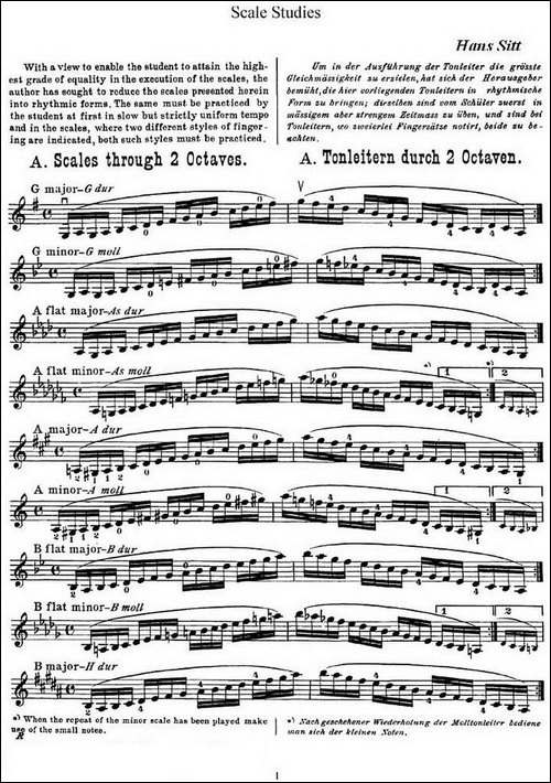 小提琴音阶练习·作品32-Scale-Studie-A-提琴谱