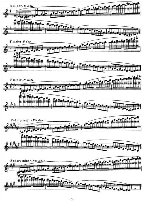小提琴音阶练习·作品32-Scale-Studie-E-提琴谱