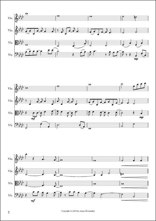 Frozen-Let-It-Go-弦乐四重奏-提琴谱