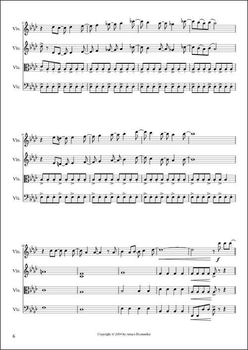 Frozen-Let-It-Go-弦乐四重奏-提琴谱