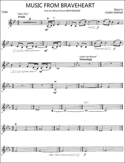 MUSIC-FROM-BRAVEHEART-提琴谱