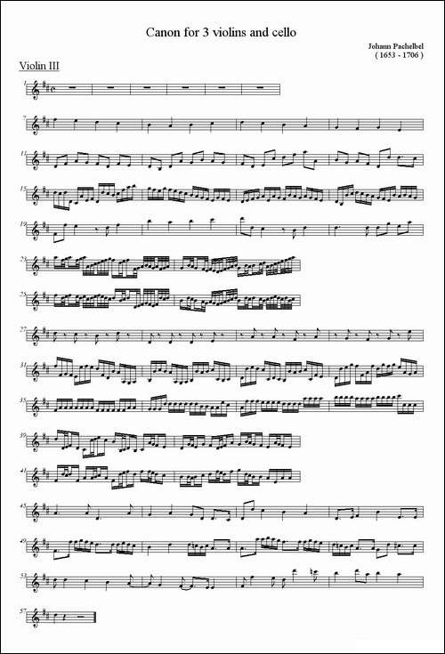 canon-for-3-violins-and-cello-卡农小提琴和大提琴三重奏-提琴谱