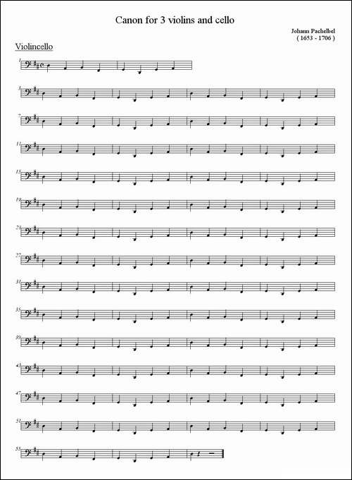 canon-for-3-violins-and-cello-卡农小提琴和大提琴三重奏-提琴谱