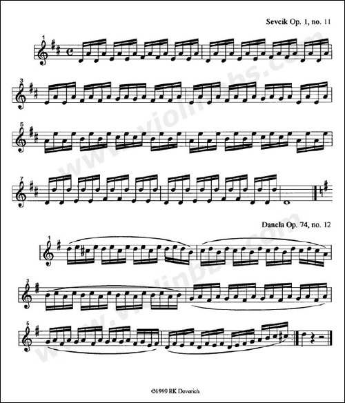 训练左手手指的颗粒性练习曲-提琴谱