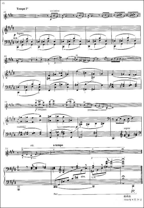 Three-Preludes-for-Piano·Ⅱ-为钢琴而作的三首前奏曲·Ⅱ-小提琴+钢-提琴谱