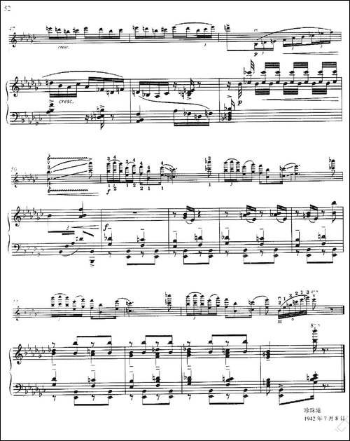 Three-Preludes-for-Piano·Ⅲ-为钢琴而作的三首前奏曲·Ⅲ-小提琴+钢-提琴谱