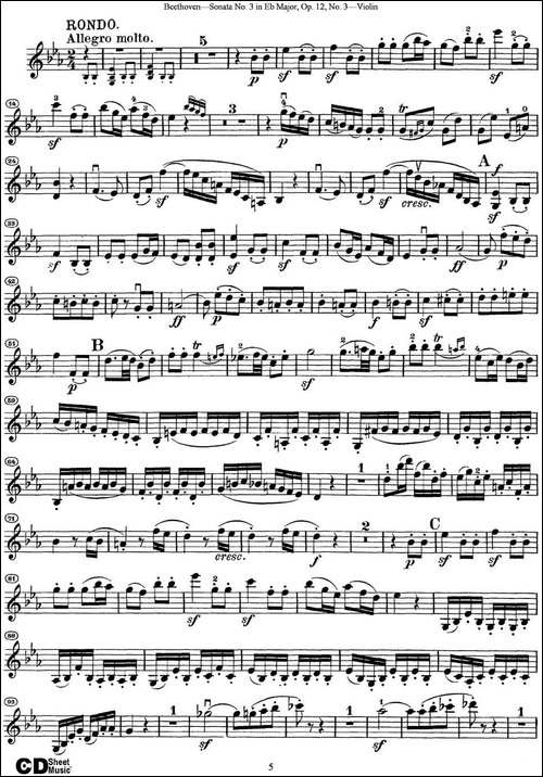 Violin-Sonata-No.3-in-Eb-Major-Op.12-No.3-提琴谱