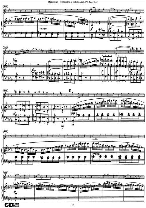 Violin-Sonata-No.3-in-Eb-Major-Op.12-No.3-小提琴+钢琴伴奏-提琴谱