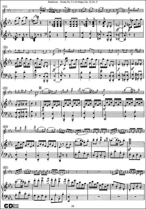 Violin-Sonata-No.3-in-Eb-Major-Op.12-No.3-小提琴+钢琴伴奏-提琴谱