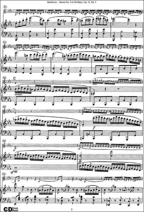 Violin-Sonata-No.3-in-Eb-Major-Op.12-No.3-小提琴+钢琴伴奏-提琴谱