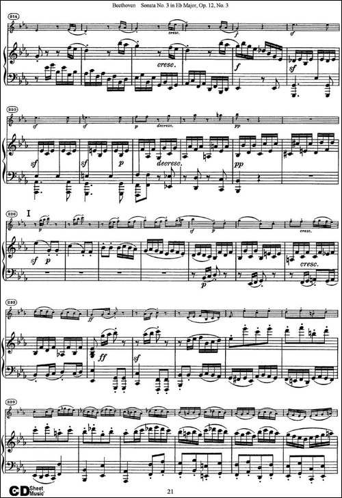 Violin-Sonata-No.3-in-Eb-Major-Op.12-No.3-小提琴+钢琴伴奏-提琴谱