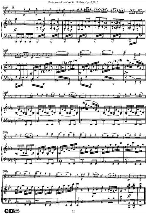 Violin-Sonata-No.3-in-Eb-Major-Op.12-No.3-小提琴+钢琴伴奏-提琴谱