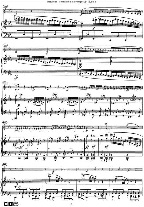 Violin-Sonata-No.3-in-Eb-Major-Op.12-No.3-小提琴+钢琴伴奏-提琴谱