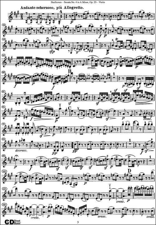 Violin-Sonata-No.4-in-A-Minor-Op.23-提琴谱