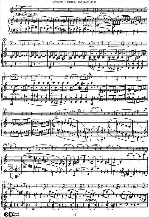 Violin-Sonata-No.4-in-A-Minor-Op.23-小提琴+钢琴伴奏-提琴谱