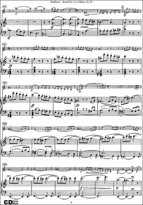 Violin-Sonata-No.4-in-A-Minor-Op.23-小提琴+钢琴伴奏-提琴谱