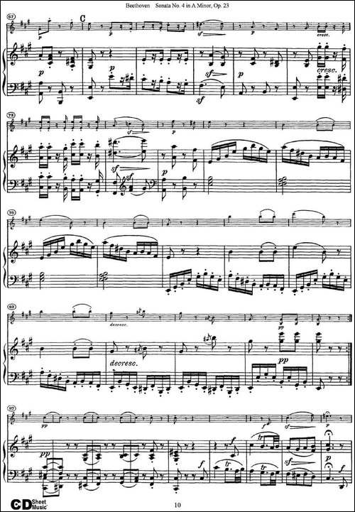 Violin-Sonata-No.4-in-A-Minor-Op.23-小提琴+钢琴伴奏-提琴谱