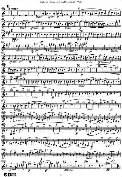 Violin-Sonata-No.4-in-A-Minor-Op.23-提琴谱