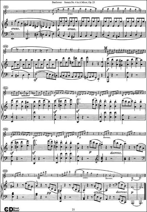 Violin-Sonata-No.4-in-A-Minor-Op.23-小提琴+钢琴伴奏-提琴谱