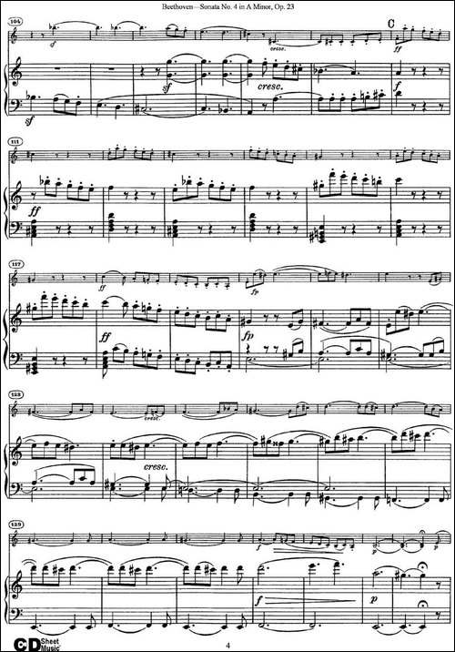 Violin-Sonata-No.4-in-A-Minor-Op.23-小提琴+钢琴伴奏-提琴谱