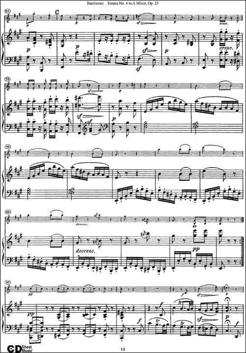 Violin-Sonata-No.4-in-A-Minor-Op.23-小提琴+钢琴伴奏-提琴谱