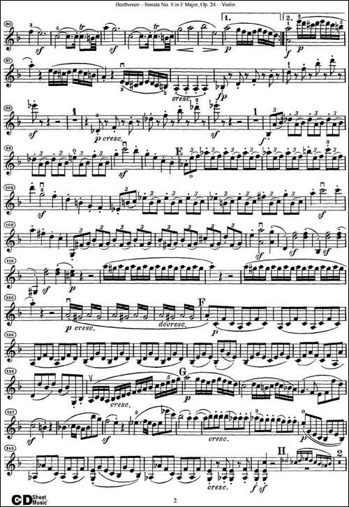 Violin-Sonata-No.5-in-F-Major-Op.24-提琴谱