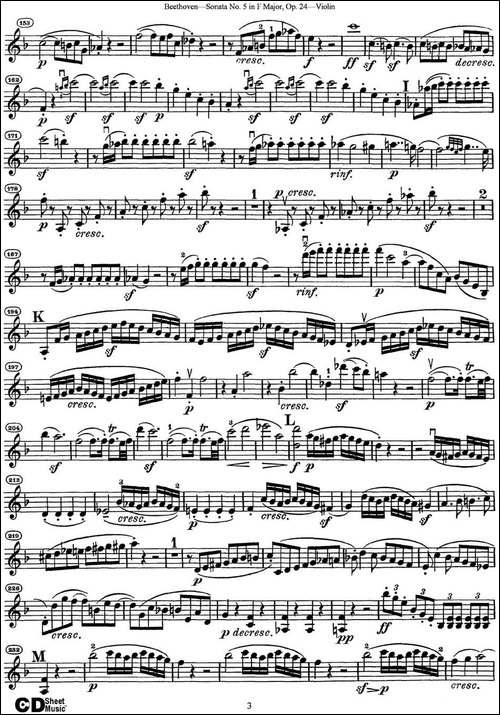 Violin-Sonata-No.5-in-F-Major-Op.24-提琴谱