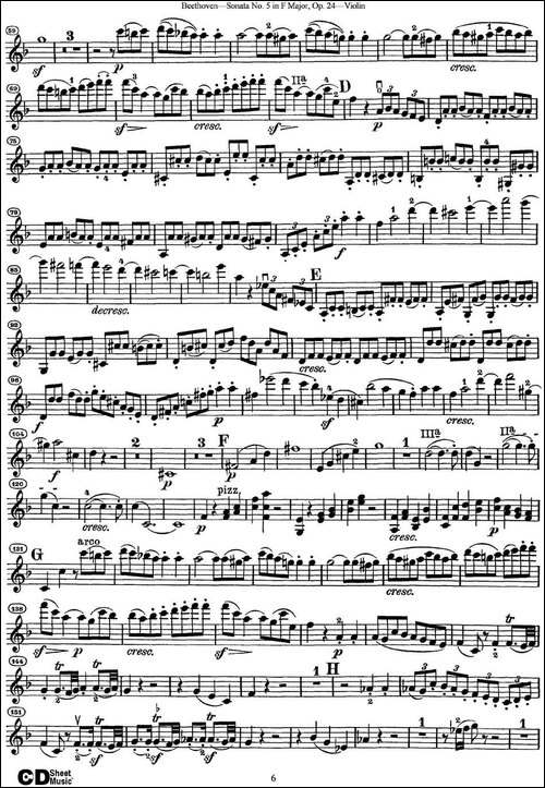 Violin-Sonata-No.5-in-F-Major-Op.24-提琴谱
