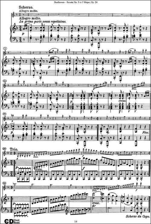 Violin-Sonata-No.5-in-F-Major-Op.24-小提琴+钢琴伴奏-提琴谱