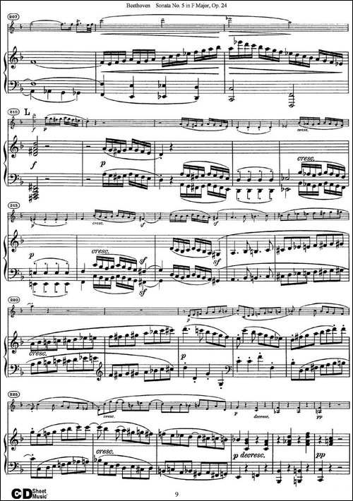 Violin-Sonata-No.5-in-F-Major-Op.24-小提琴+钢琴伴奏-提琴谱