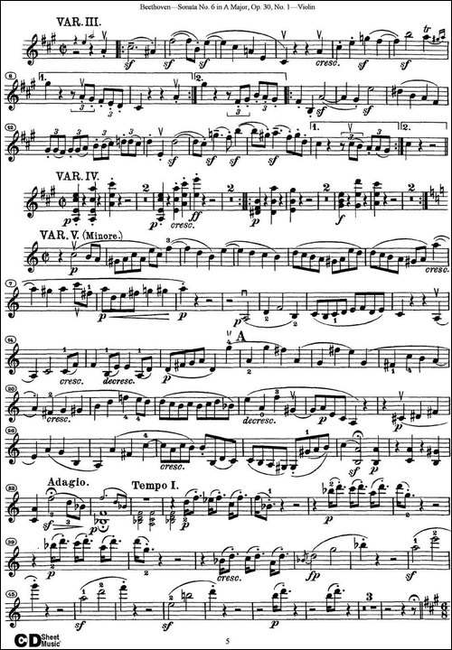 Violin-Sonata-No.6-in-A-Major-Op.30-No.1-提琴谱