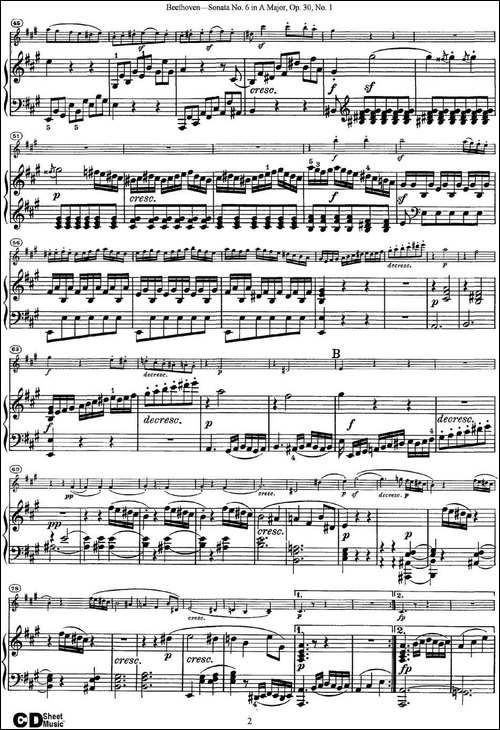 Violin-Sonata-No.6-in-A-Major-Op.30-No.1-小提琴+钢琴伴奏-提琴谱