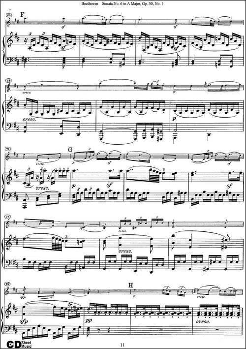 Violin-Sonata-No.6-in-A-Major-Op.30-No.1-小提琴+钢琴伴奏-提琴谱