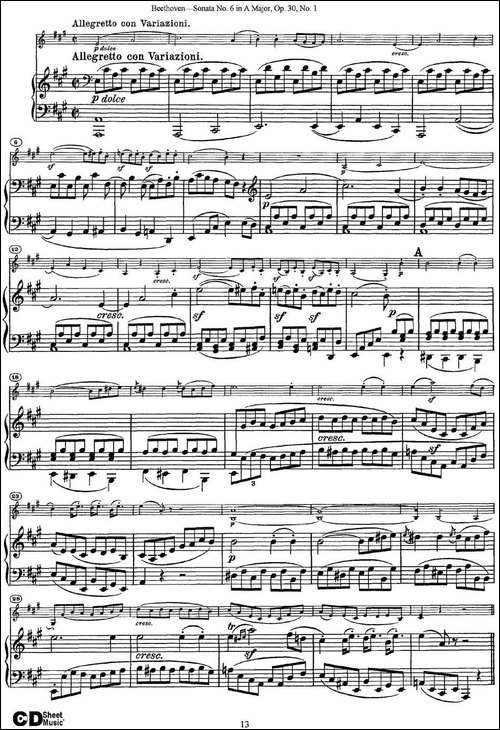 Violin-Sonata-No.6-in-A-Major-Op.30-No.1-小提琴+钢琴伴奏-提琴谱
